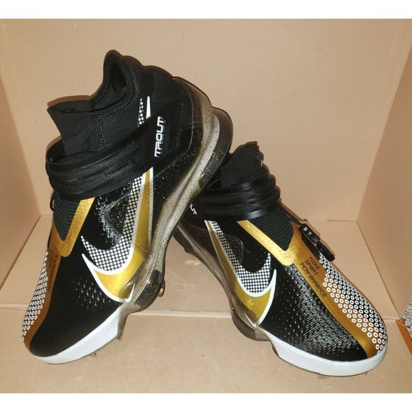 Nike Force Zoom Trout 7 Metal Baseball Men\'s Sizes 7 & 8 Black/Gold NWOB !